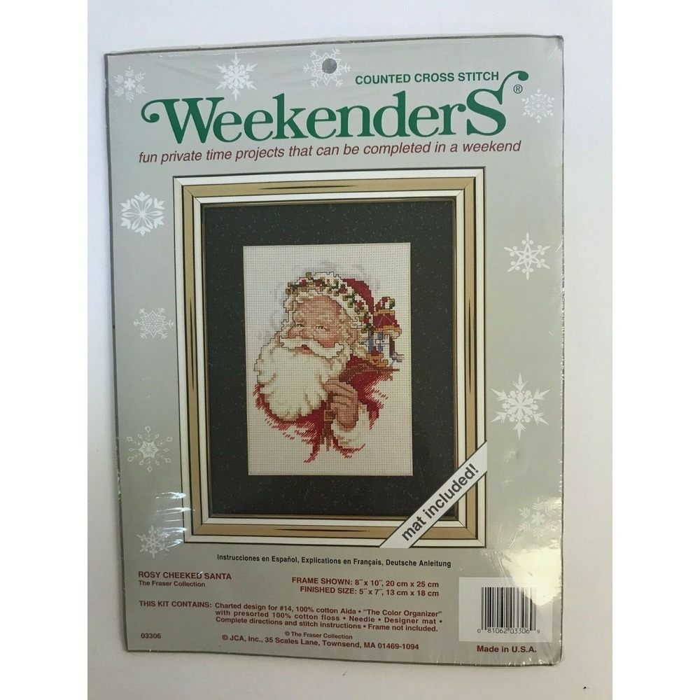 NIP Weekenders Cross Stich 03306 Rosy Cheeked Santa (mat included)